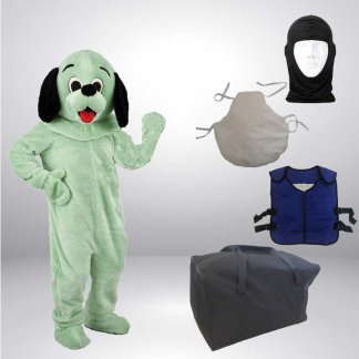 Set Angebot Hund (Grün) + Hygiene Haube + Kissen + Kühlweste + Tasche L